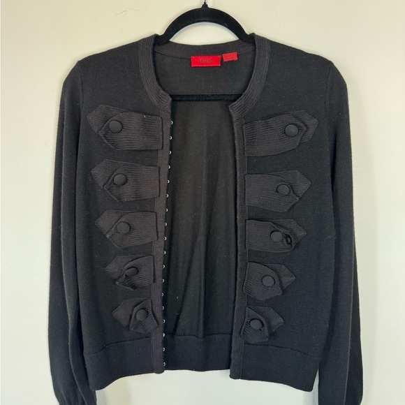 Hugo Boss Jackets & Blazers - Hugo Boss Black Cardigan with Decorative Front Detailing | Size M
